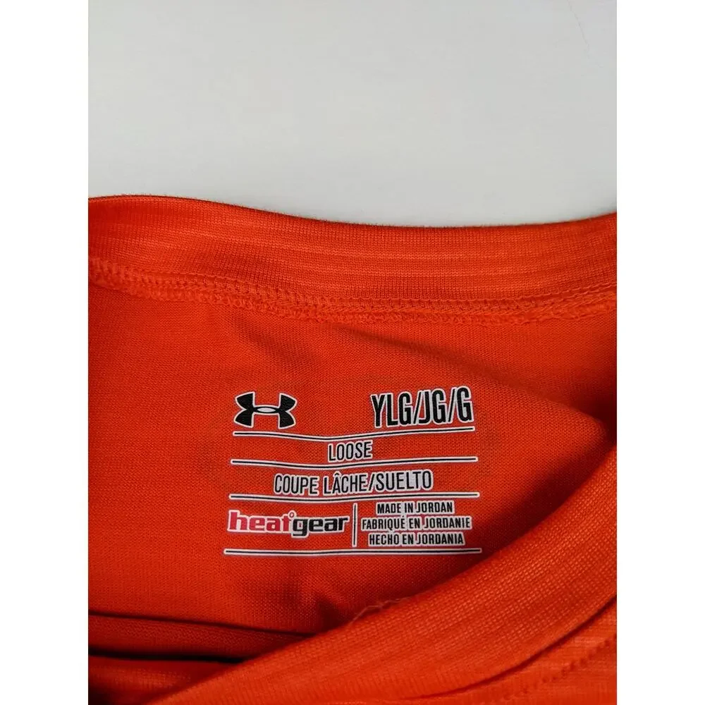 Under Armour Orange Long Sleeve Athletic Shirt - Youth Large